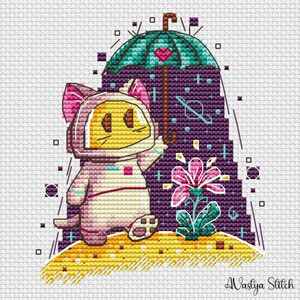 Космо Кот с зонтиком