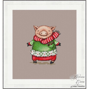 Хрюники. В красном шарфике